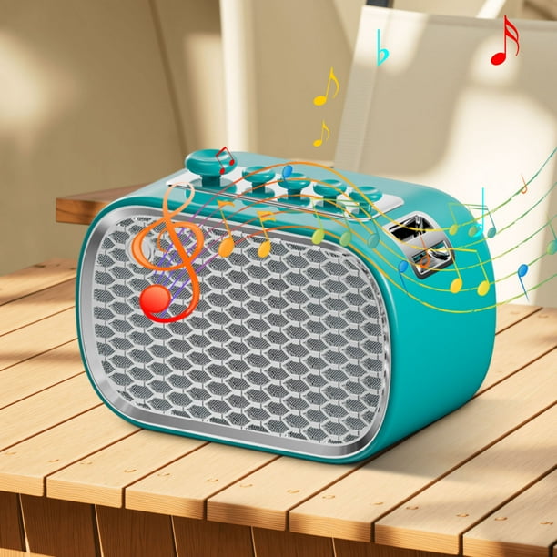 Bluetooth Speakers Fabric Alarm Clock for Bedroom,with Big Led