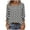 Gray, variant on 2025 Black * Friday and Cyber * Monday Ladies' Fashionable Striped And Printed Button-up T-shirt 3/4 Length Three-quarter Sleeve Round Neck Top/shirt Wine S
