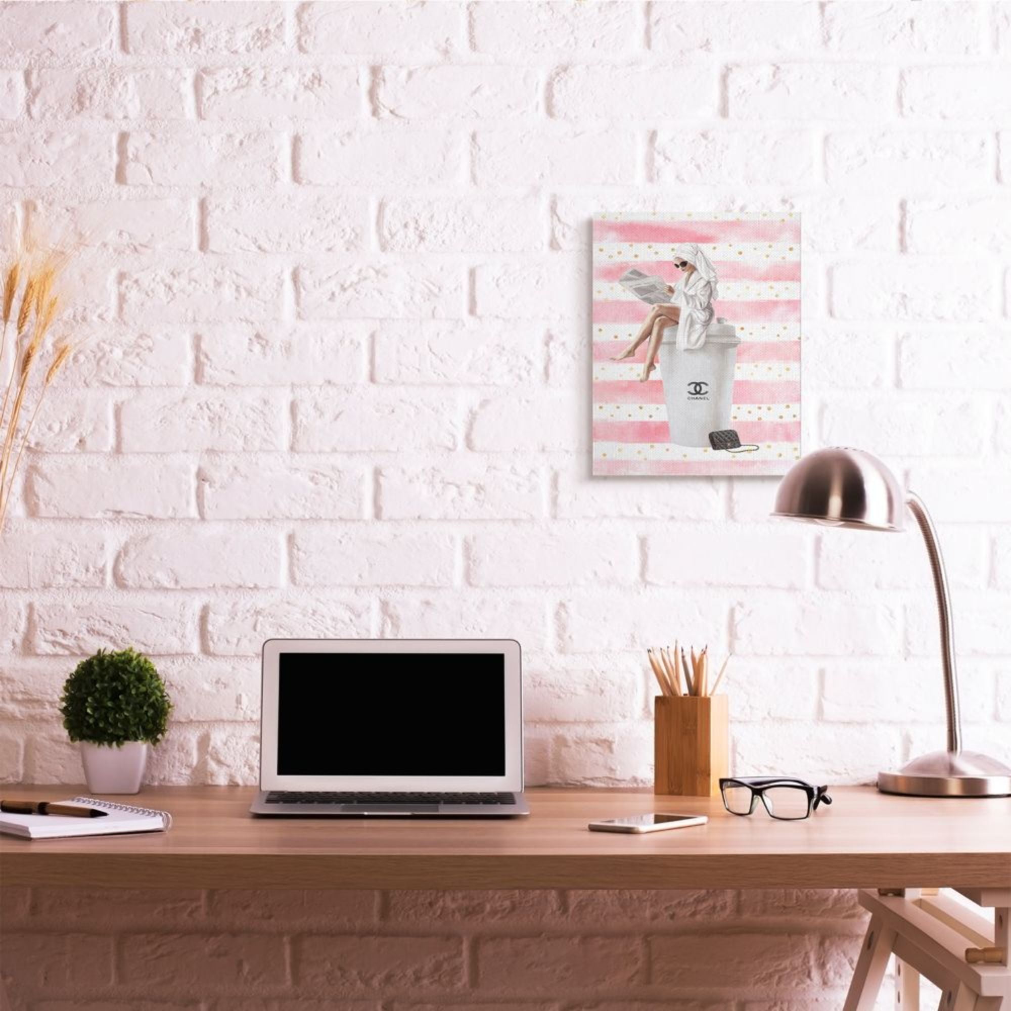 Stupell Industries Morning Coffee Fashionista Polka Dot Stripes Design by Ziwei Li, 16" x 20"