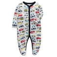 thumbnail image 3 of QEFJNO Newborn Baby Boys' 3-pack Sleep and Play Footies Pajamas One-Piece Sleeper Button Jumpsuit Cotton Cartoons PJs, 3 of 12