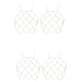 thumbnail image 1 of 4X Cadena del Cuerpo de Halterneck de La Mujer Bralette Bikini Sujetadores de Collares EstóMagos (Oro), 1 of 5
