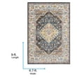 thumbnail image 3 of Livabliss Area Rugs for Living Room, 7x9 Ankara Traditional Blue Rug, Bedroom Dining Room Home Decor Stain Resistant Carpet (6'7" x 9'), 3 of 8