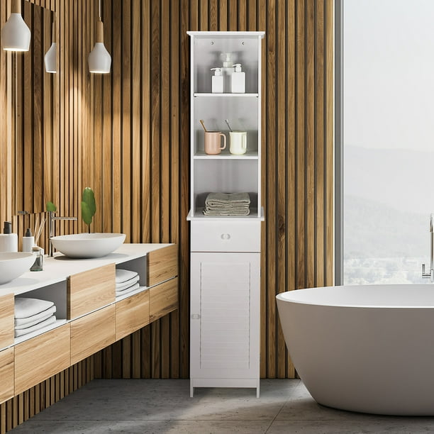 Costway bathroom storage cabinet tower bath cabinet storage shelving display cabinet deals