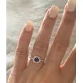 thumbnail image 2 of Wonderful 14K White Gold Engagement Ring 2 CT Blue Princess Halo Cut Ring Moissanite Diamond Proposal Gift Ring, 2 of 4