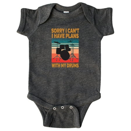 

Inktastic Drummer Funny Retro Plans With My Drums Gift Baby Boy or Baby Girl Bodysuit
