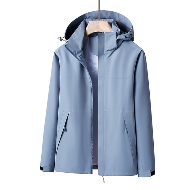 Chaquetas y abrigos casuales con capucha de manga larga Chaqueta de mujer Abrigo cálido Impermeables Cortavientos Chaqueta de lluvia con capucha Chaqueta impermeable con capucha para exteriores a prue