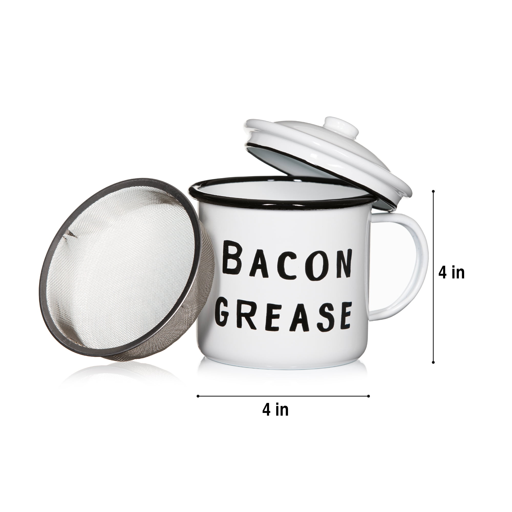 Metal Bacon Bin Grease Holder- Red – Hiwasse Mercantile