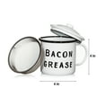 thumbnail image 5 of Golden Hills Mercantile Bacon Grease Container with mesh strainer - rustic mid-century modern farmhouse design, white enamel on metal, 4 inch x 4 inch vintage enamelware with lid (Black), 5 of 7