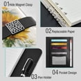 thumbnail image 4 of Leather Planner Leather Notebook Notebook Journal Binder Design Pen Pocket Design Convenient for Storage Three Sunflowers, 4 of 6