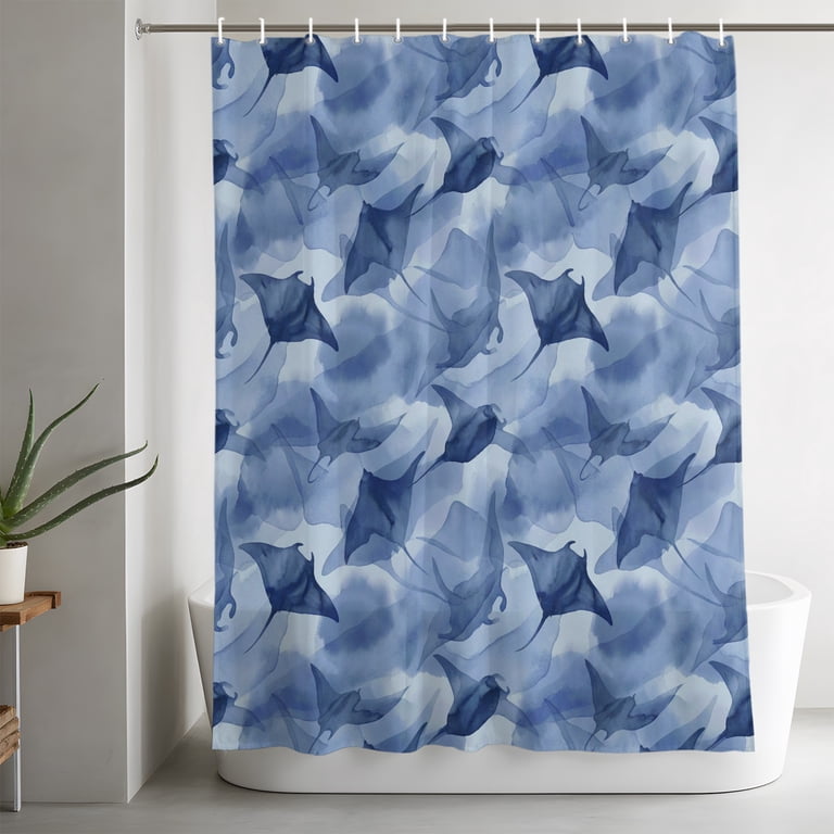 fish shower curtains bath accessory sets Kids Ocean Shark Curtain Set, Fun Corals Sealife Shower Curtain, Cool Underwater Bathroom Accessories, Printed Pattern Decorative -62 * 72 : Home & Kitchen Durable Fabric GDHBLING bass Fishing Shower Curtain