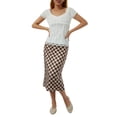 thumbnail image 2 of Fortune Women Short Sleeve White T-Shirts Square Collar Lace Splicing Tee Base Slim Crop Tops, 2 of 9