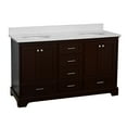 thumbnail image 3 of Harper 60" Double Bathroom Vanity with Chocolate Cabinet and Quartz Top, 3 of 6