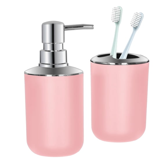 Blue Bathroom Accessories Set 4 PCS, Blue Bathroom Accessories, Plastic Soap Dispenser and Toothbrush Holder Set, Soap Dish and Mouthwash Cup, Boho Bathroom Decor, Bathroom Set
