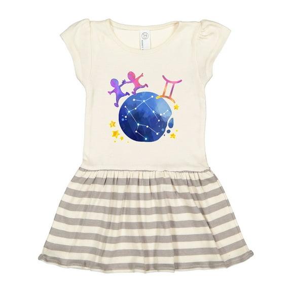 Inktastic Gemini Constellation Zodiac Sign Illustration Gift Toddler Girl Dress