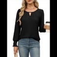 thumbnail image 3 of Blusas de Larga para Mujer, Blusas Informales de Negocios, Elegantes, para el Trabajo, la Oficina, Camisas Holgadas de Verano, Conjuntos de Moda 2025 Negro XXL, 3 of 8
