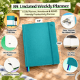 Undated Daily Weekly Monthly Planner, B5 Hardcover, Teal, Productivity ...
