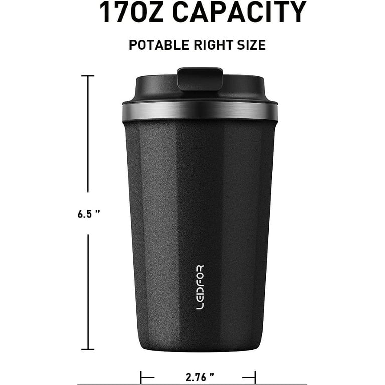 DEARART 17oz Black Insulated Water Bottle No Straw, Vacuum Mug Stainless  Steel Keep Coffee Hot/Cold …See more DEARART 17oz Black Insulated Water