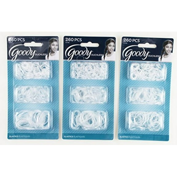 Goody Ouchless Latex Elastics 260 Count Value Pack (Pack of 3)