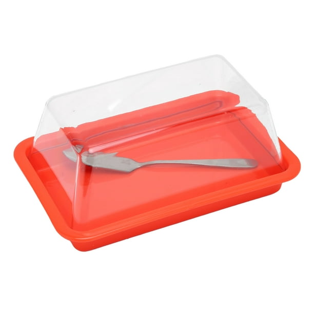 Quadrate Plastic Butter Storage Box Butter Cutter Cheese Container with  Transparent Lid 