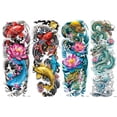 thumbnail image 2 of Pegatina tatuaje pez koi Ygjytge 4 uds Mangas brazo Impermeable 17x48cm, 2 of 9
