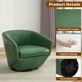 thumbnail image 2 of UIXE Swivel Accent Chair Barrel Chairs Club Chair Faux Leather Armchair for Living Room Bedroom Office, Green, 2 of 6