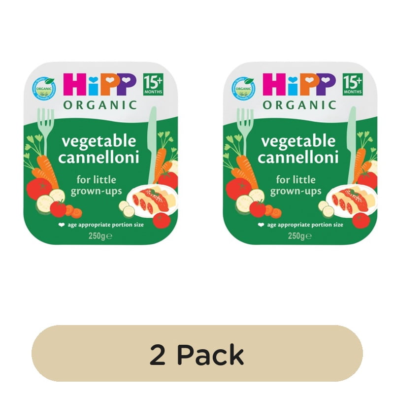 HiPP Organic Vegetable Cannelloni Toddler Tray Meal 15+ Months 250g, British Import (Pack of 2)