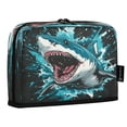 thumbnail image 2 of Standing Pencil Case with Base Large Capacity Stationery Pouch Pen Bag with Zipper for Women Men Aggressive Blue Shark, 2 of 7