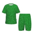 thumbnail image 1 of Balery Green Sparkling Shiny Conjunto de Pijama Infantil de Manga Corta con Estampado – Ropa de Dormir de Algodón Suave-X-Large, 1 of 6