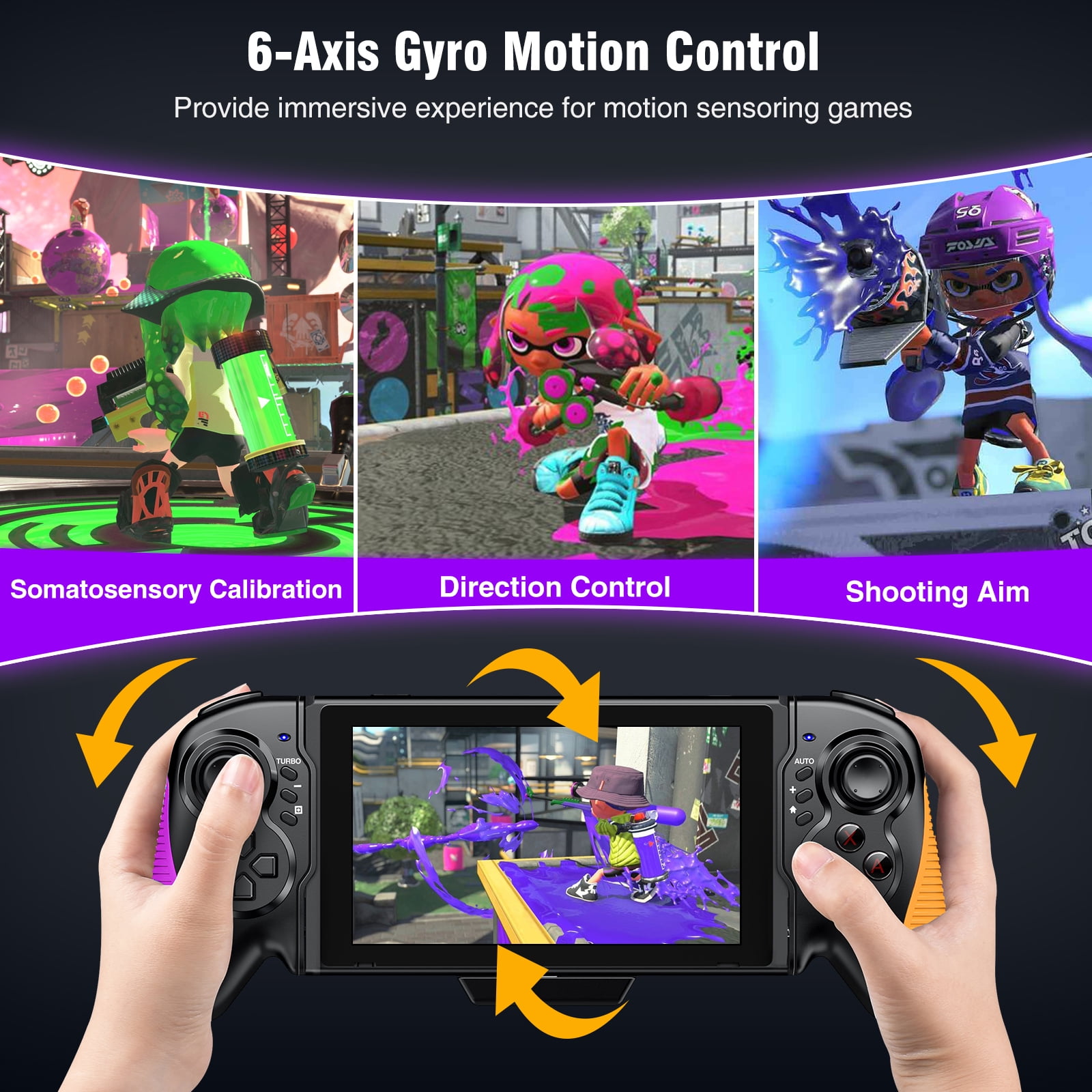 Switch Controller,ESYWEN Switch Joy-Con for Nintendo Switch/OLED with Handheld Grip Double Motor Vibration Built-in 6-Axis Gyro Joystick,Replacement