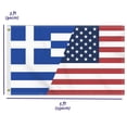 thumbnail image 2 of 3×5 FT Greece USA Flag, Large 150D America Greek Outdoor Banner,Double Side Printing Decor For Patio Garden With Brass Gromment, 2 of 5