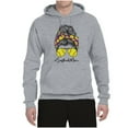 thumbnail image 3 of Messy Bun Softball Mom Life Game Day Vibes Sports Lover | Mother's Day Sports Unisex Hoodie Sweatshirt, Heather Grey, 2XL, 3 of 5