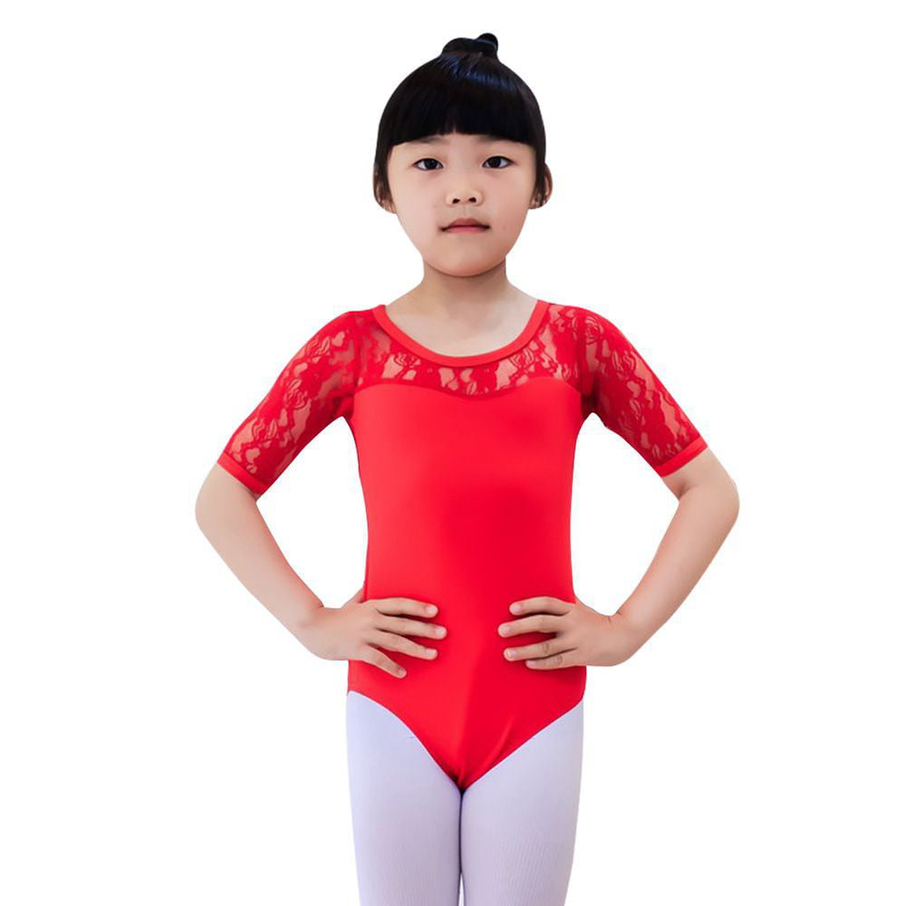 Toddler Girls short Sleeves Leotard Ballet Tutu Dance Dress Dancewear Clothes 