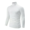 thumbnail image 1 of pstuiky mangas largas para hombre, Camisa informal de manga larga con cuello alto y color liso para hombre, blusas de manga larga con cuello redondo, camisetas y tops tops de invierno para hombre l, 1 of 3