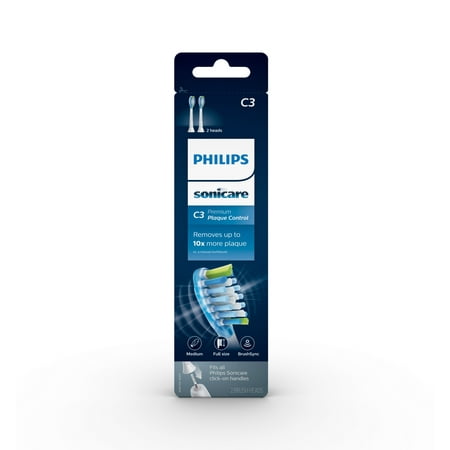 Philips Sonicare - Premium Plaque Control Brush Heads (2-Pack) - White