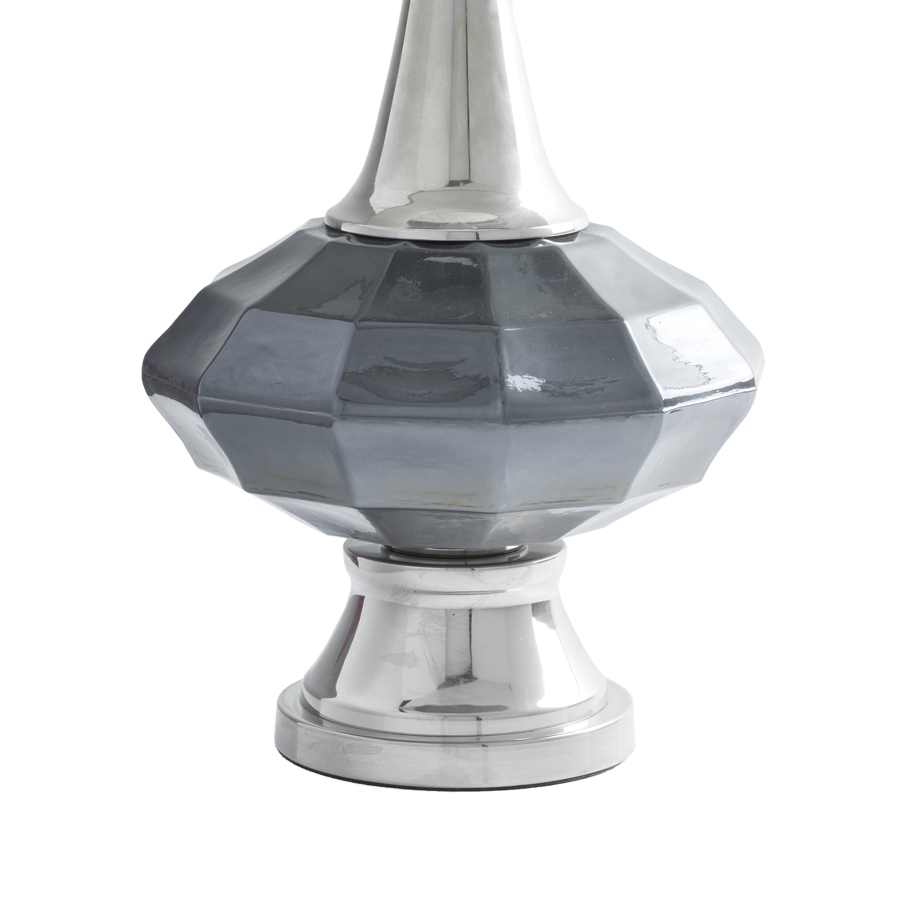 DecMode Gray Modern Glass Table Lamp with Shade, 27"H