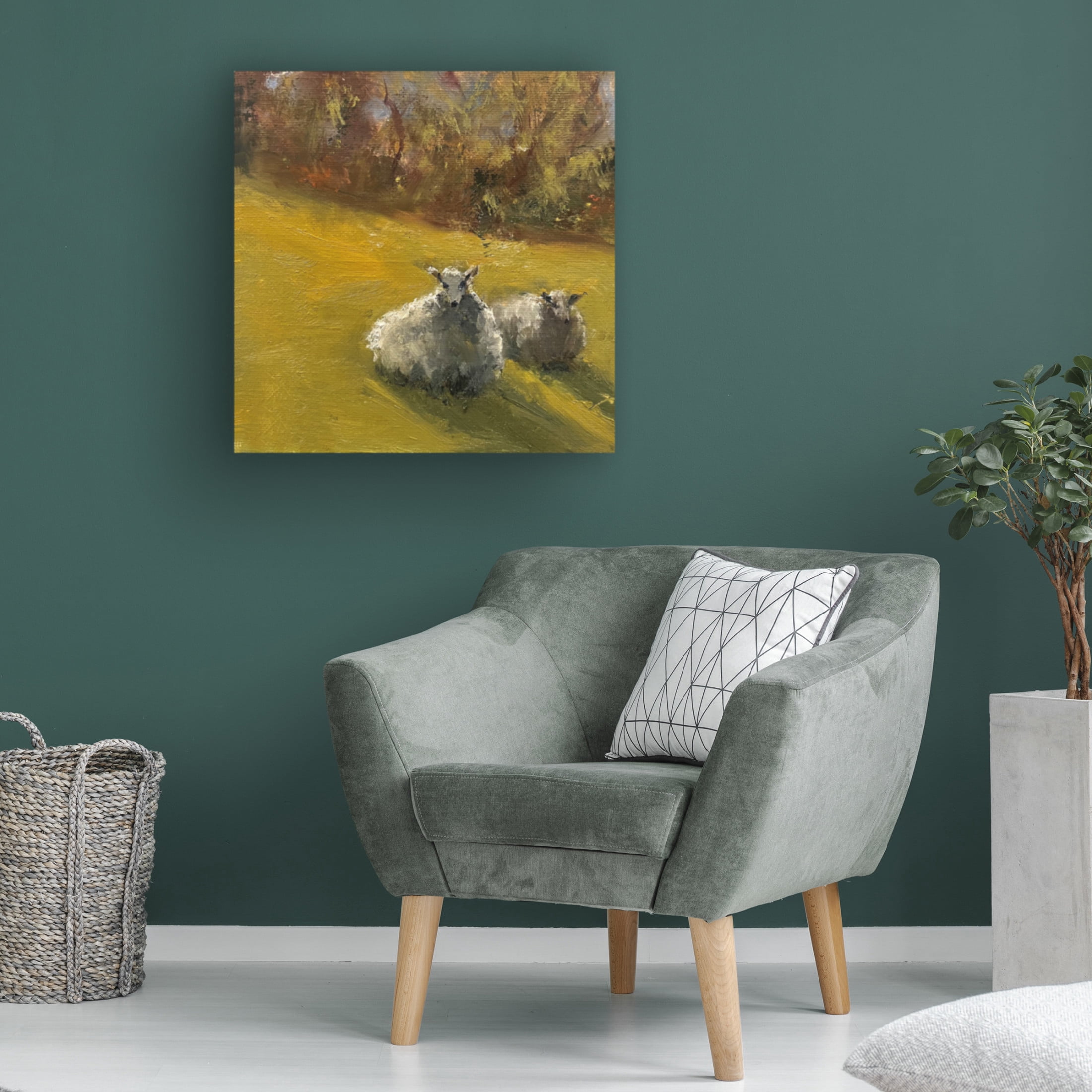 Trademark Fine Art Marilyn Wendling  Sheep in Field V Canvas Wall Art