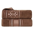 thumbnail image 2 of Superior Sadie Zero Twist Cotton Floral Bath Sheet Set of 2, Chocolate, 2 of 10