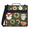 Black, variant on Jiaoprinted Vintage Flowers Zipper Binder, Spring Retro Floral 3 D-Ring Binder, Multi-Pocket Expanding Organizer Bag with Handle and Shoulder Strap for Travel Work