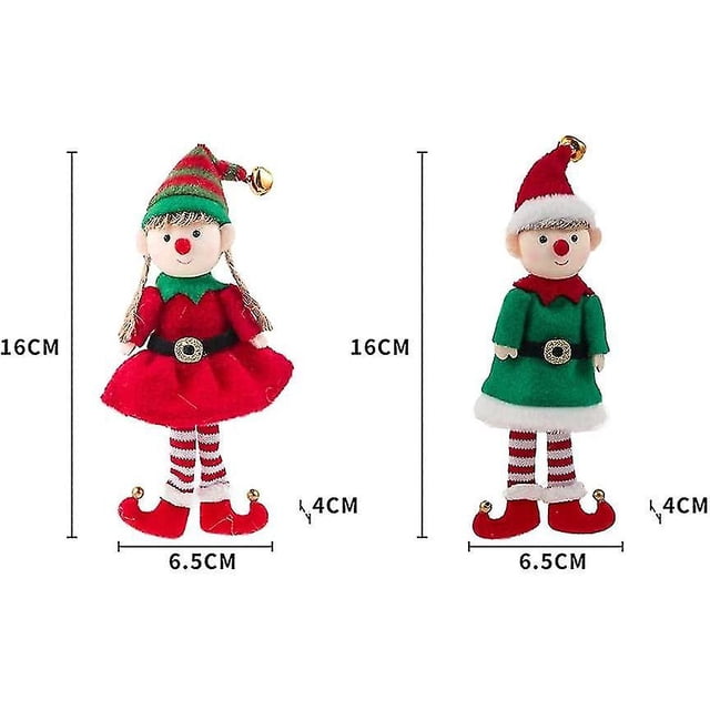 Conjunto De 2 Elfos Navideños De Peluche - Decoración Navideña Colgante - Decoración Del Coche