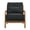 Dark Gray + Wood+Fabric + Foam+1, variant on YANGXUN Camel Mid Century Modern Wooden Lounge Chair Foam Padded Nubby Fabric Accent Chair with Solid Wood Armrests for Living Room Bedroom Office