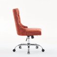 thumbnail image 2 of Chaise de Bureau pour Meubles, Chaise de Bureau Moderne Rembourrée en Velours Capitonnée à Boutons pour la Maison avec Base en Métal Doré, Chaise de Bureau Réglable Chaise de Bureau Pivotante, 2 of 5