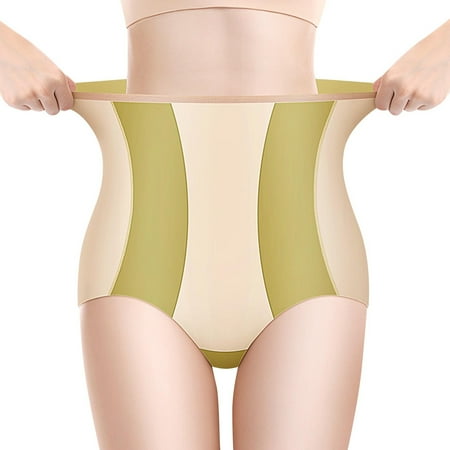

TAIAOJING Women s Cotton Thong High Waist Abdominal Suspension Seamless Hip Lifting Waist Body Sculpting Panties Ladies Underwear