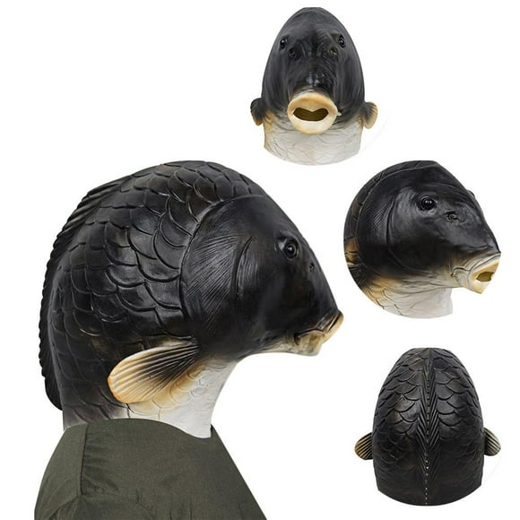 Cubierta para cara de Animal, disfraz de pez, cubierta para la cara, novedad, cubierta para la cara con cabeza de Animal de látex, accesorio de Cosplay para fiesta de Halloween