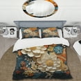 thumbnail image 2 of Designart "Orange Teal botanic Whirlwind II" Abstract Bedding Covert Set - Abstract Botanicals Orange Modern Bed Set With 2 Shams, 2 of 6