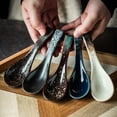 thumbnail image 4 of 5 Pieces Japanese-style Retro Ceramics Soup Spoons Japanese Style Rice Spoon Flatware Asian Serving Spoons Appetizers Tableware Meal Partner for Salad Noodles, 4 of 9