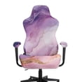 thumbnail image 3 of Whosucclay Purple Marble Print Gaming Chair Cover, Stretchable Elastic Computer Desk Chair Cover with Armrest Covers, 4Pcs Soft Non Fading Office Chairs Covers Slipcovers, 3 of 8