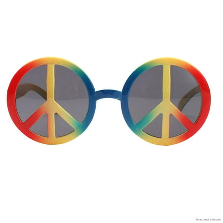 

Peace Sign Specs Sunglasses Rainbow Fancy Dress Up Costume Eyeglasses