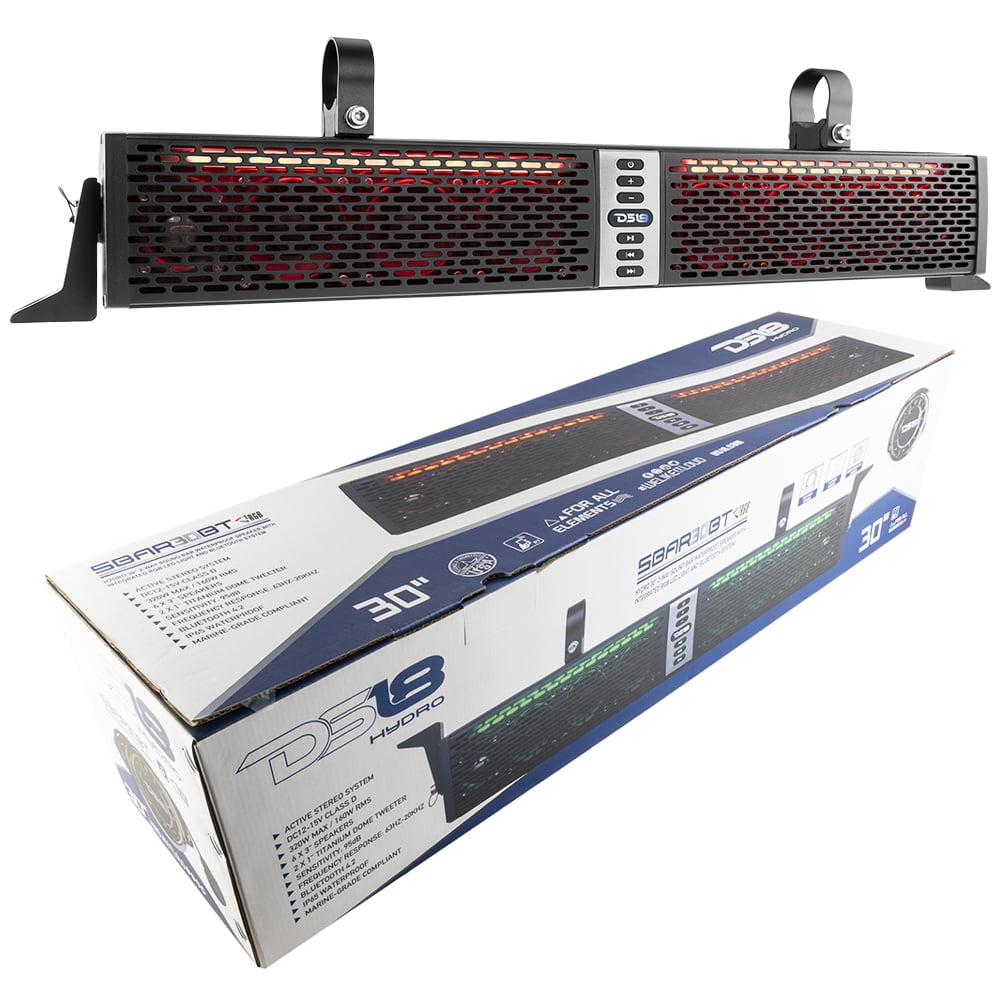 DS18 Marine Grade 30" Sound Bar Waterproof Speaker Bluetooth RGB LED