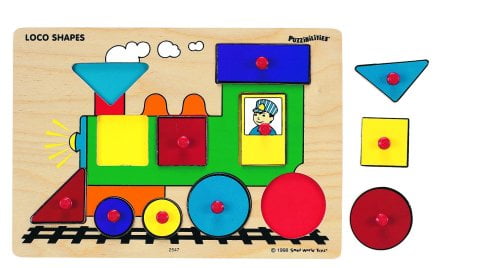 wooden puzzle train