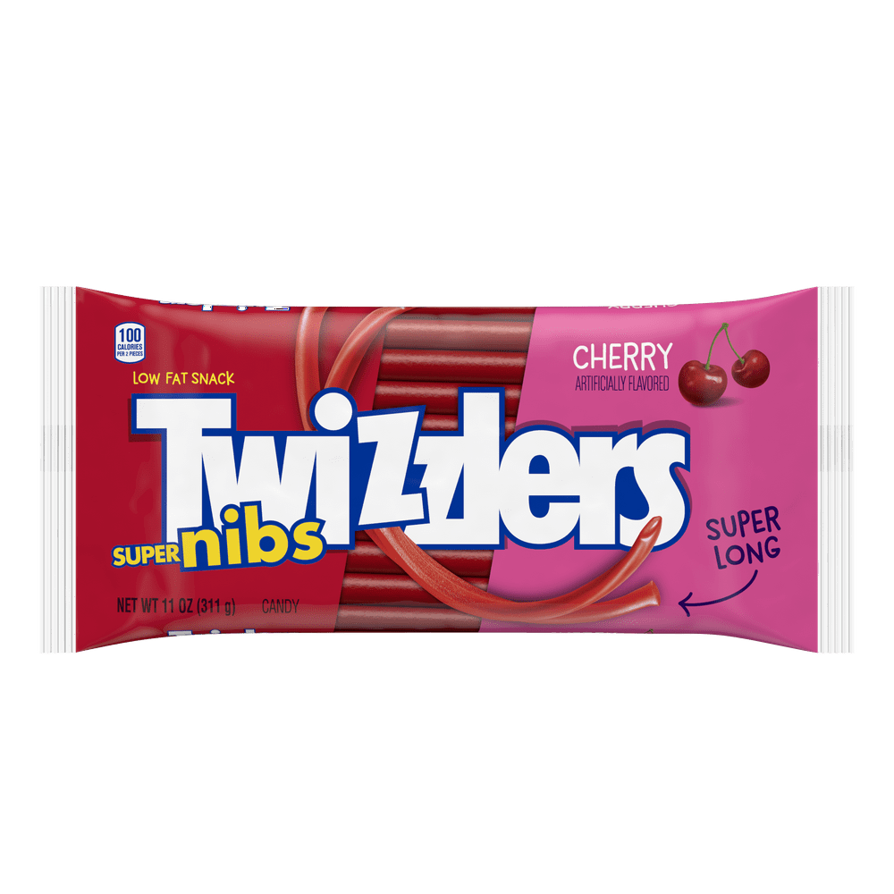 Twizzlers, Super Long Nibs Cherry Chewy Candy, 11 Oz.